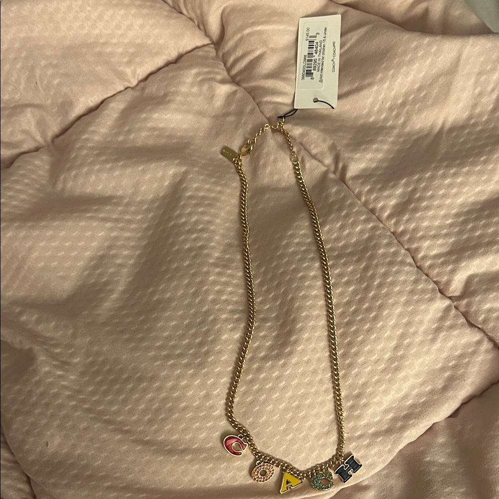 NWT Coach Colorful Letter Charm Necklace - Picture 3 of 4